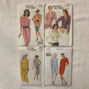 Vintage Very Easy Vogue Patterns - Size 12-18 - Lot of 6 (4 uncut)